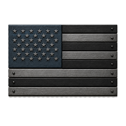 American flag crafted in composite lumber